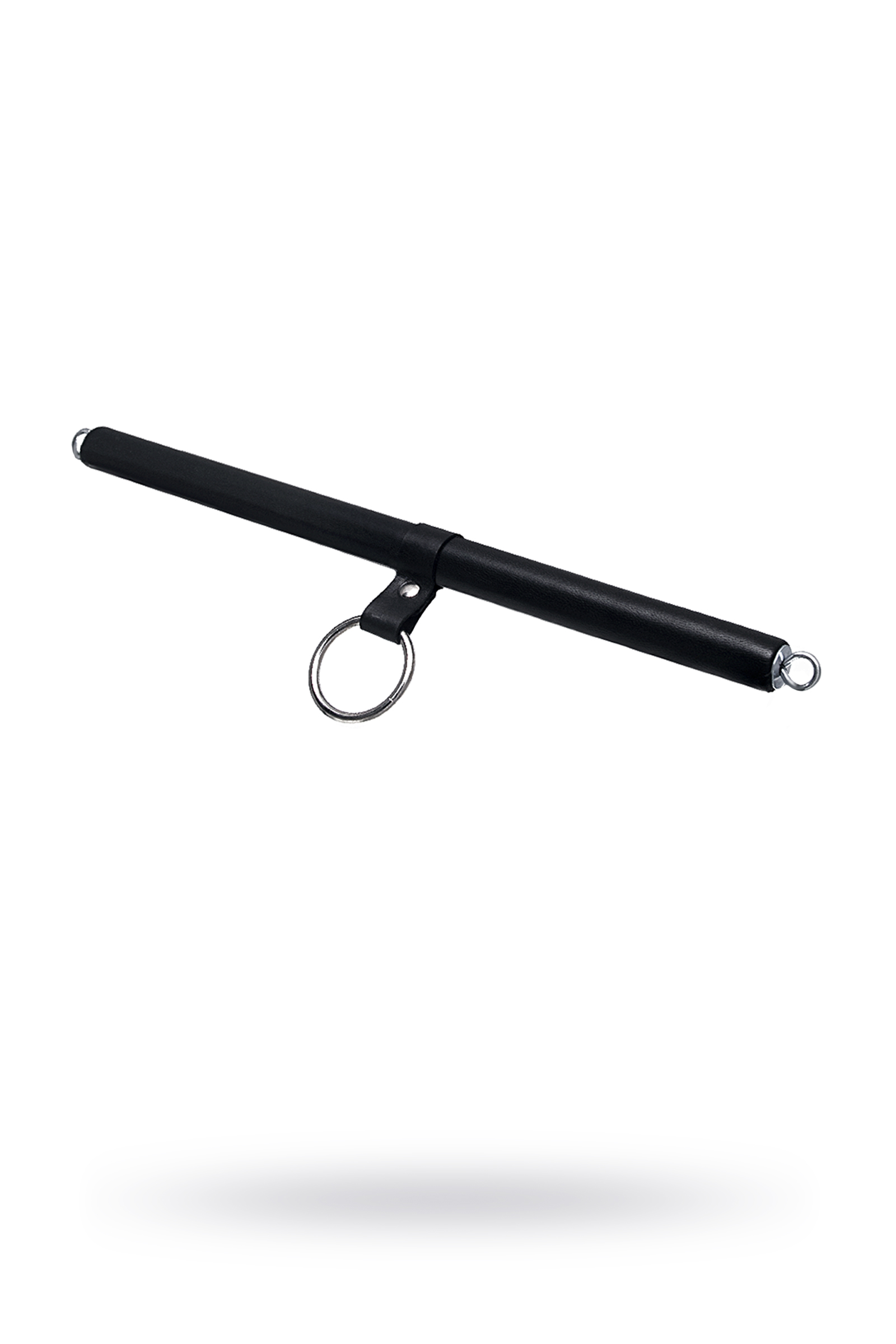 Маленькая распорка для фиксации Pecado BDSM, с кольцом, натуральная кожа и дерево, черная