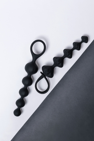 Набор анальных  цепочек  Satisfyer  BEADS, силикон, черный, 27 см
