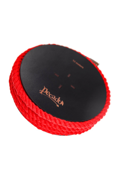 Веревка для шибари Pecado BDSM, на катушке, хлопок, красная, 10 м.