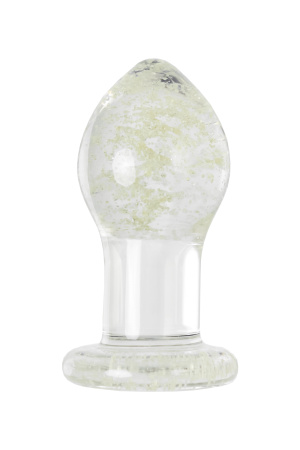 Анальная втулка Sexus Glass светящаяся в темноте, стекло, 9 см