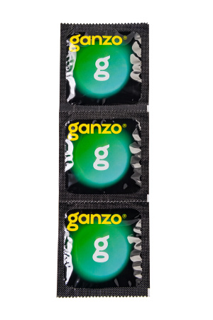 Презервативы Ganzo, ultra thin, ультратонкие, латекс, 18 см, 5,2 см, 3 шт.в пакете Black Edition