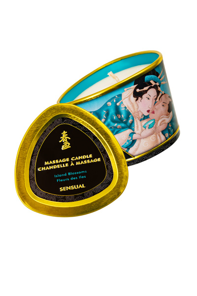 Массажное аромамасло в виде свечи Shunga «Цветущий остров»(Island blossoms) 170мл