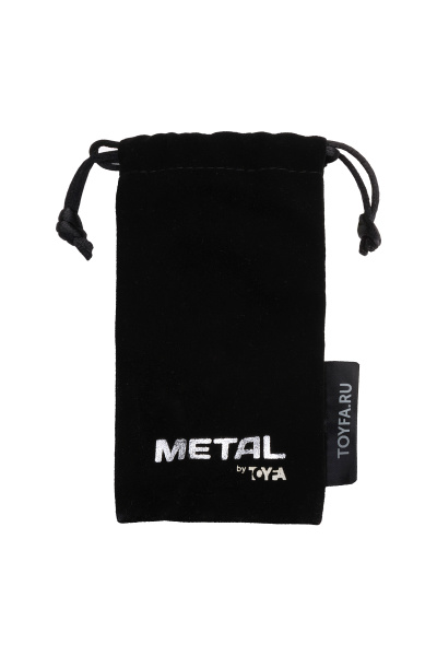 Анальная втулка с кристаллом TOYFA Metall, серебристо-черная, 9,5 см , Ø 4 СМ, 150 Г