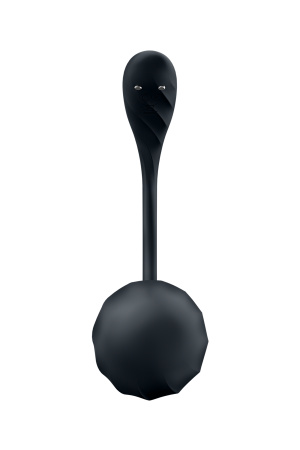 Виброяйцо Satisfyer Ribbed Petal с пультом ДУ, черное, 7,8 см