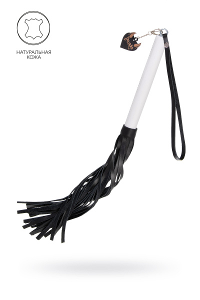 Плеть Pecado BDSM, белая рукоять, чёрные хлысты