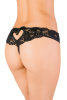 Эротические трусики Erolanta Lingerie Collection с декоративным вырезом сзади, кружевные черные (42-44)