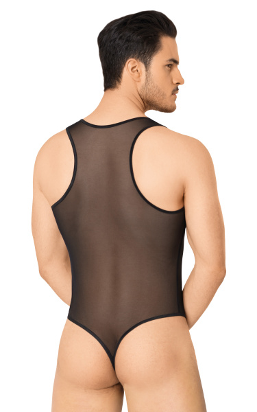 Боди из сетки мужское SoftLine Collection, черное, XL