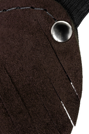 Маска с бахромой Pecado BDSM, натуральный велюр, шоколад