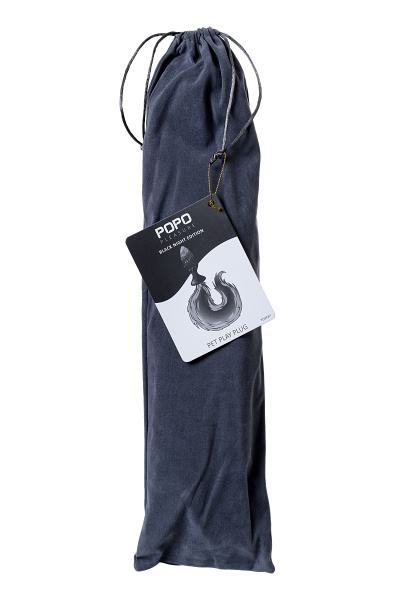 Анальная втулка с декоративным хвостом TOYFA POPO Pleasure, чернно-серый