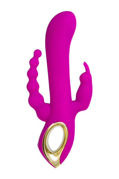 Тройной вибратор A-Toys by TOYFA TRINNY, силикон, фиолетовый, 21,5 см