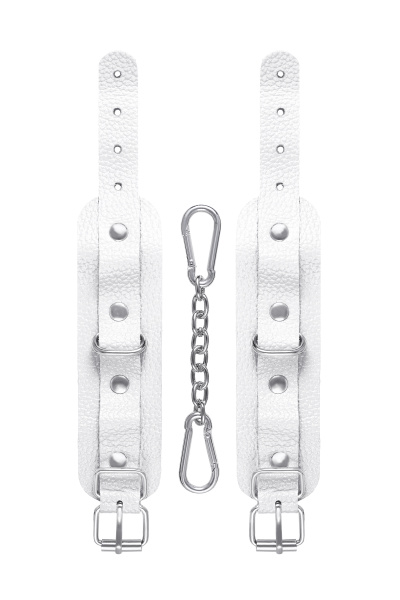 Наручники-браслеты Pecado BDSM, мини со скруглёнными углами,белые